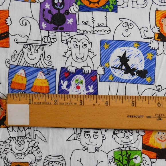 Holiday Halloween Witches Monsters Fabric Timeless Treasures 2002 44W 2 7/8 Yd - Picture 2 of 4